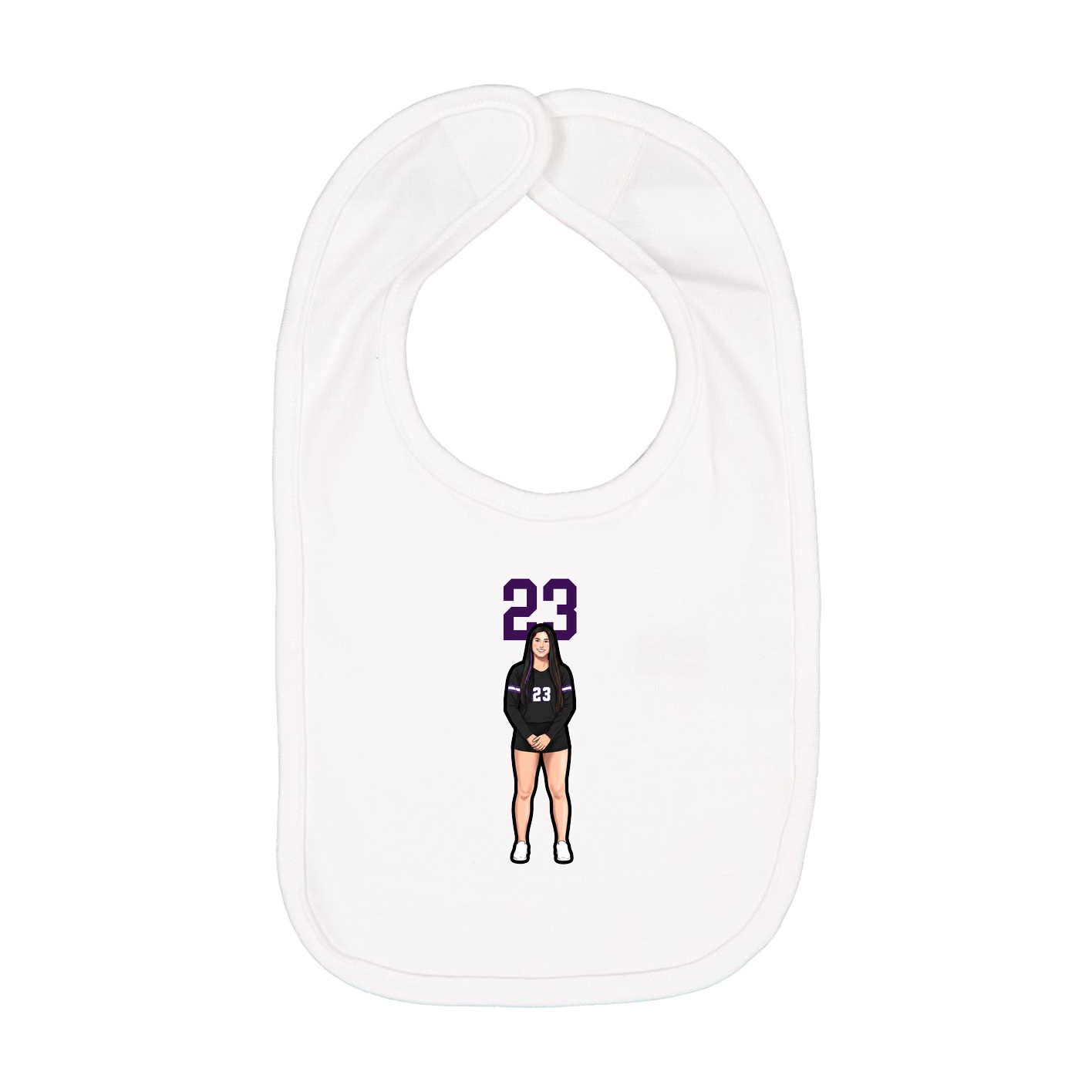 Infant Bib — Number Top in White