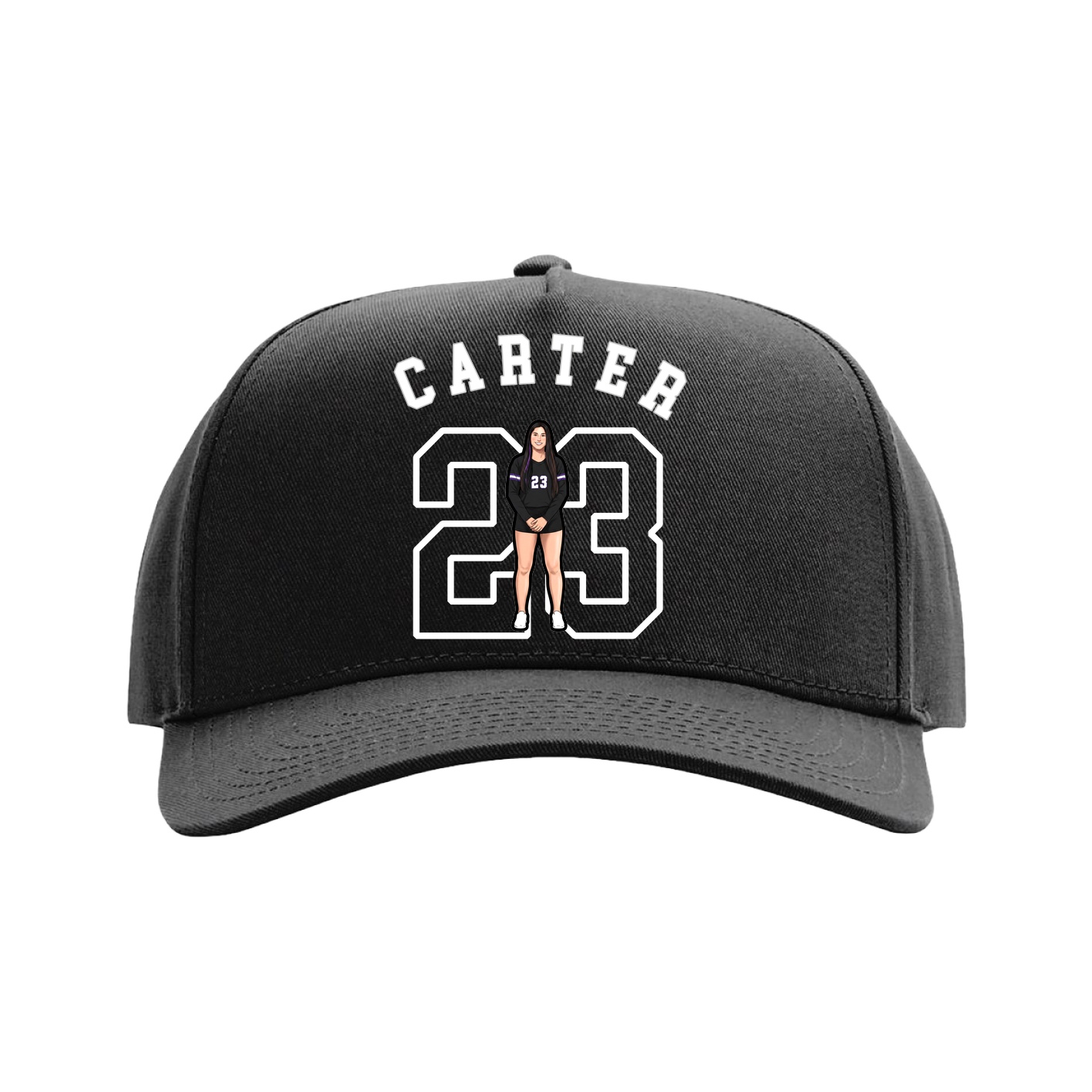 Full Fabric Five-Panel Champ Cap — Shirsey Arch in Black