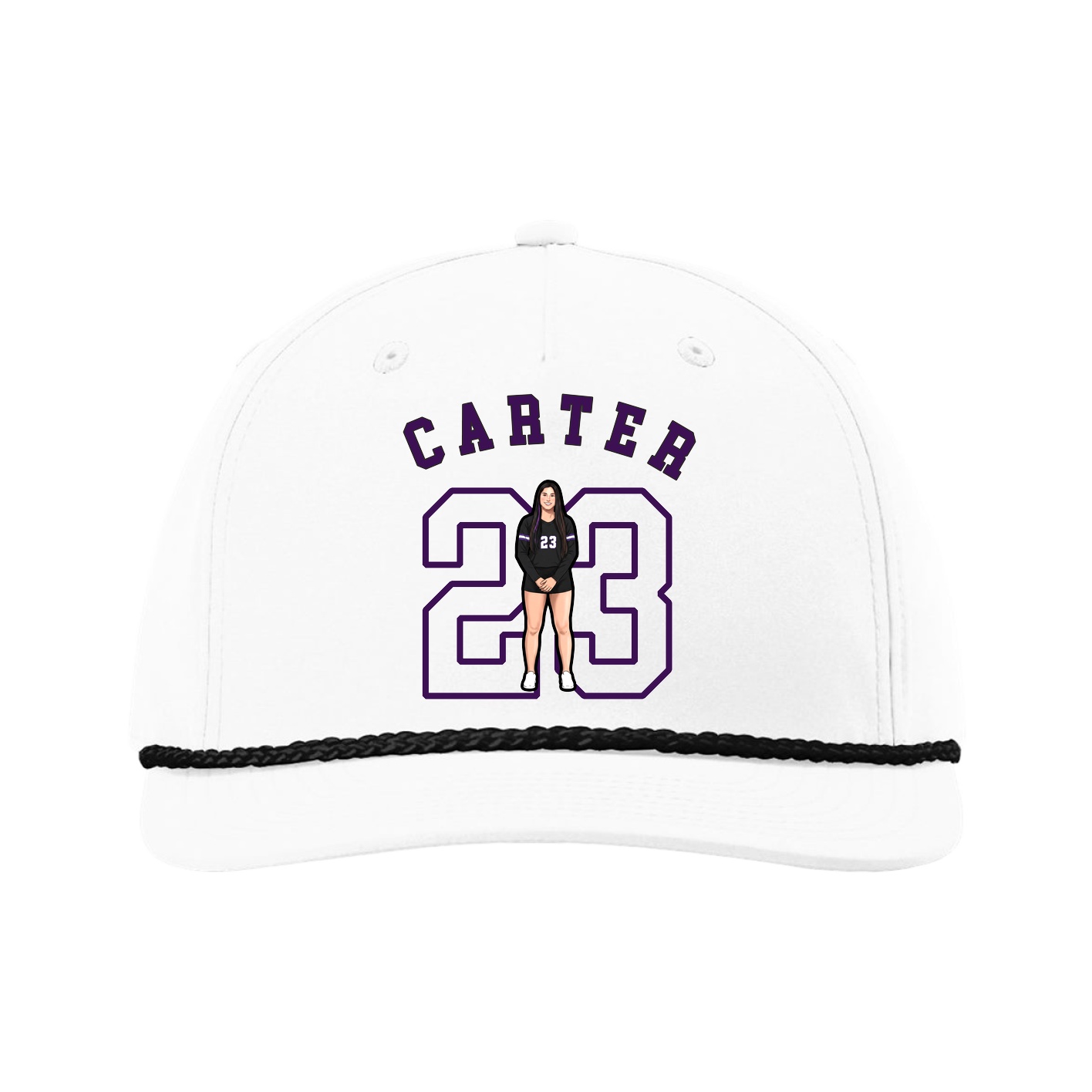 Five-Panel Classic Rope Cap — Shirsey Arch in White