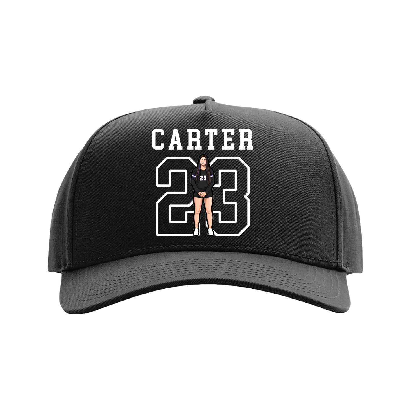 Full Fabric Five-Panel Champ Cap — Shirsey in Black
