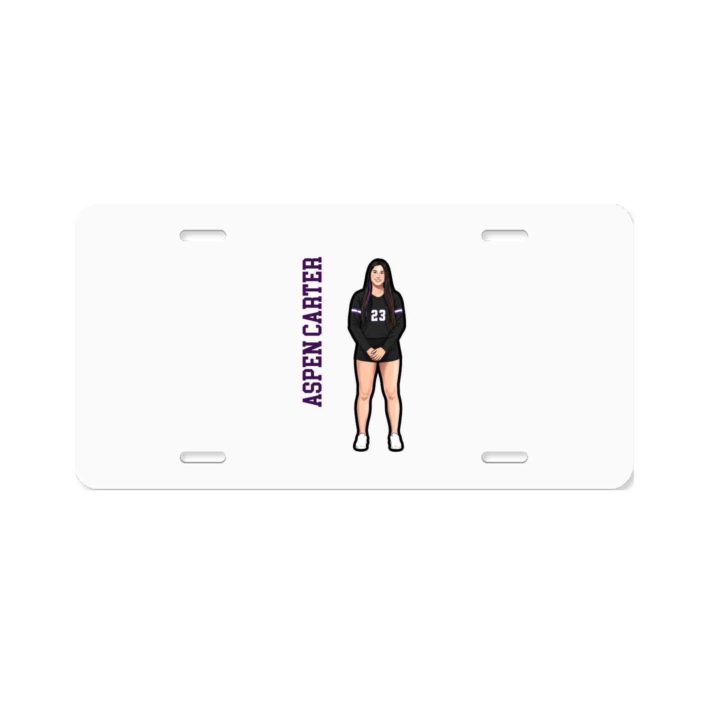 License Plate — Name Vertical in Classic