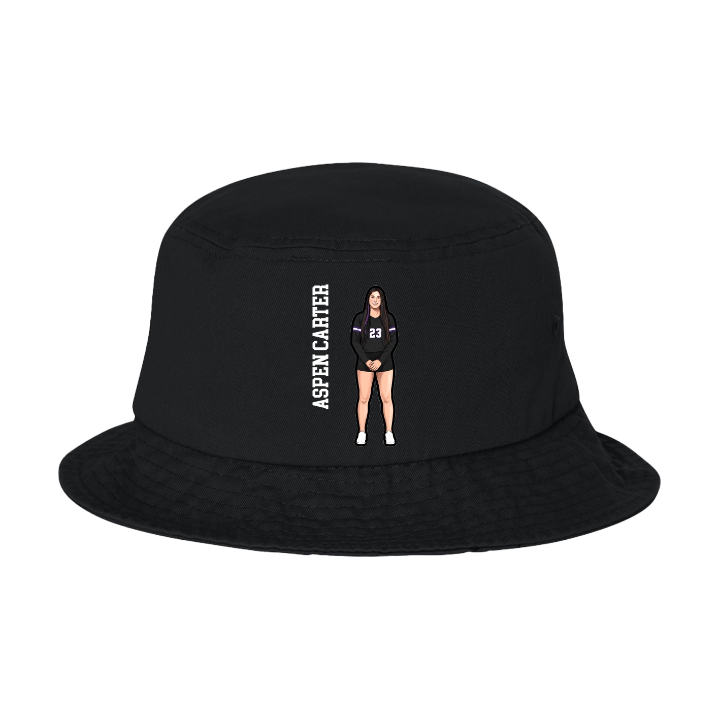 Bucket Cap — Name Vertical in Black