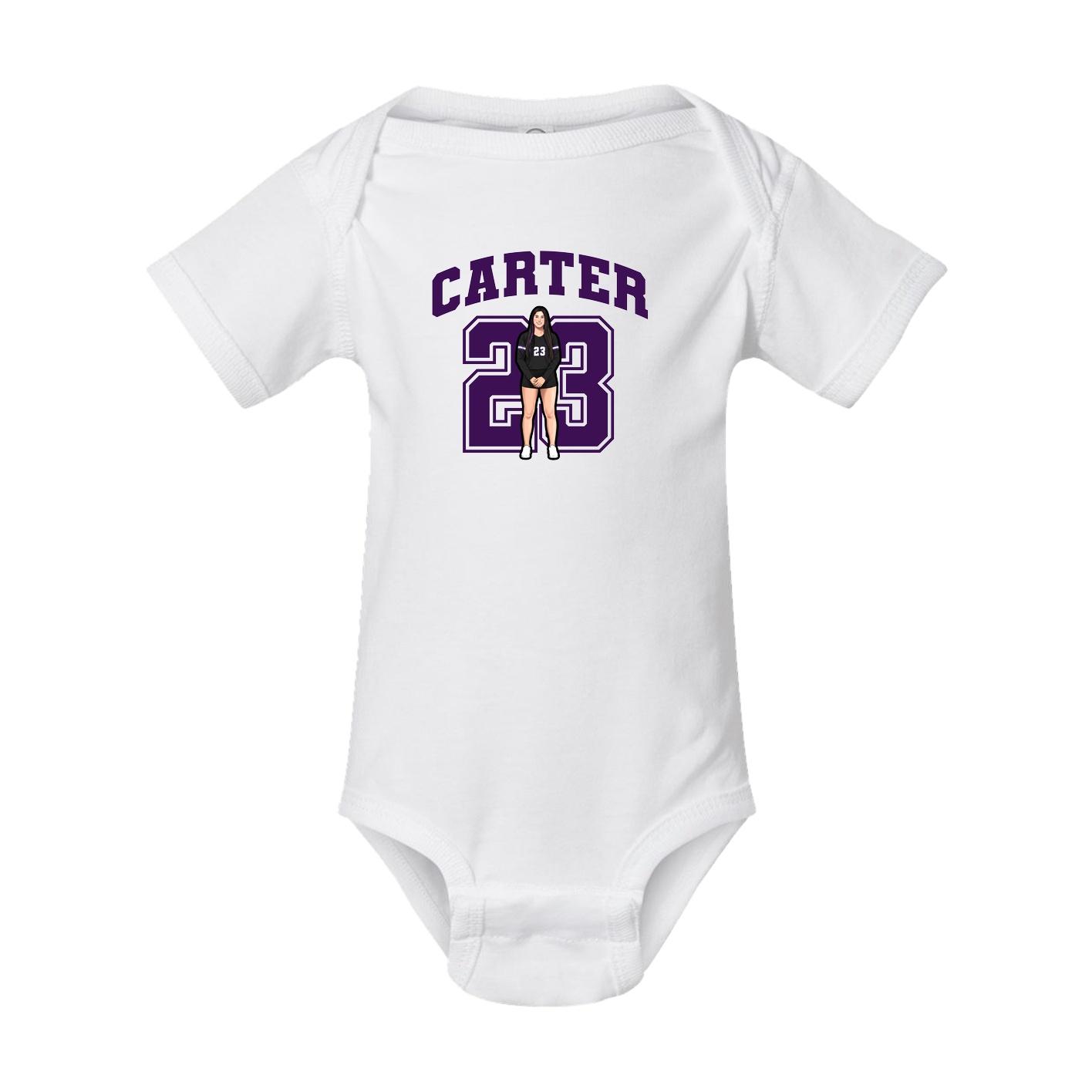 Baby Onesie — Number in White