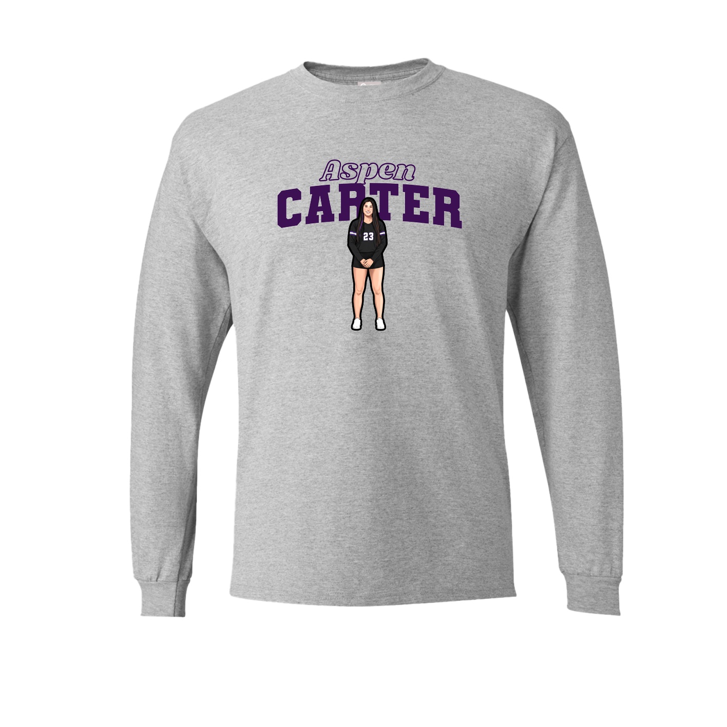 Long Sleeve Tee — Name Arch in Grey