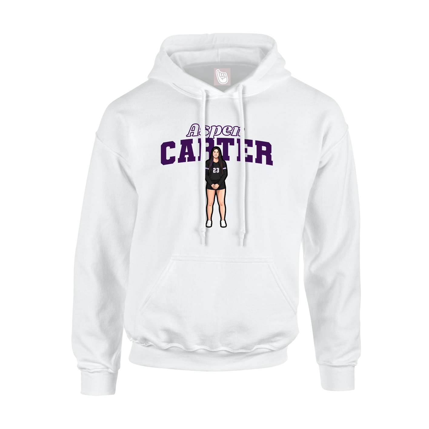 Hoodie — Name Arch in White