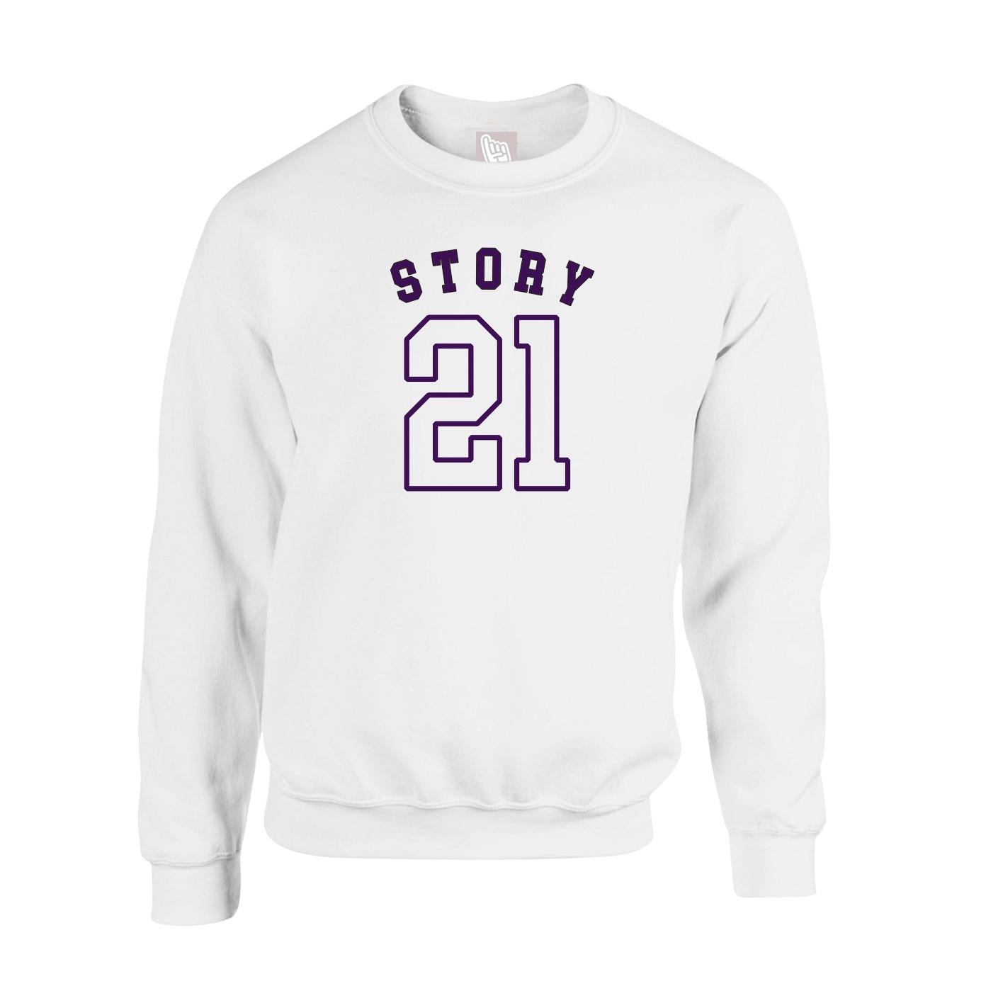 Fleece Crew — Shirsey Arch in White