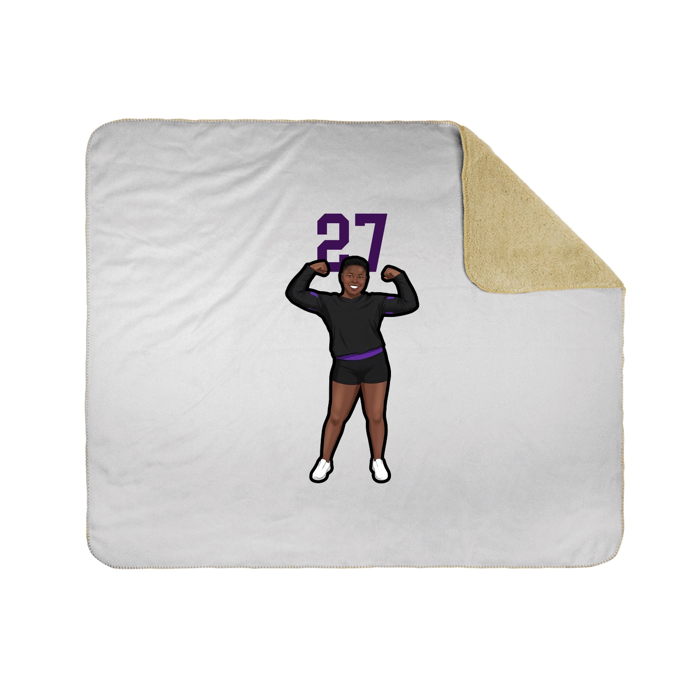 Throw Blanket — Number Top in White