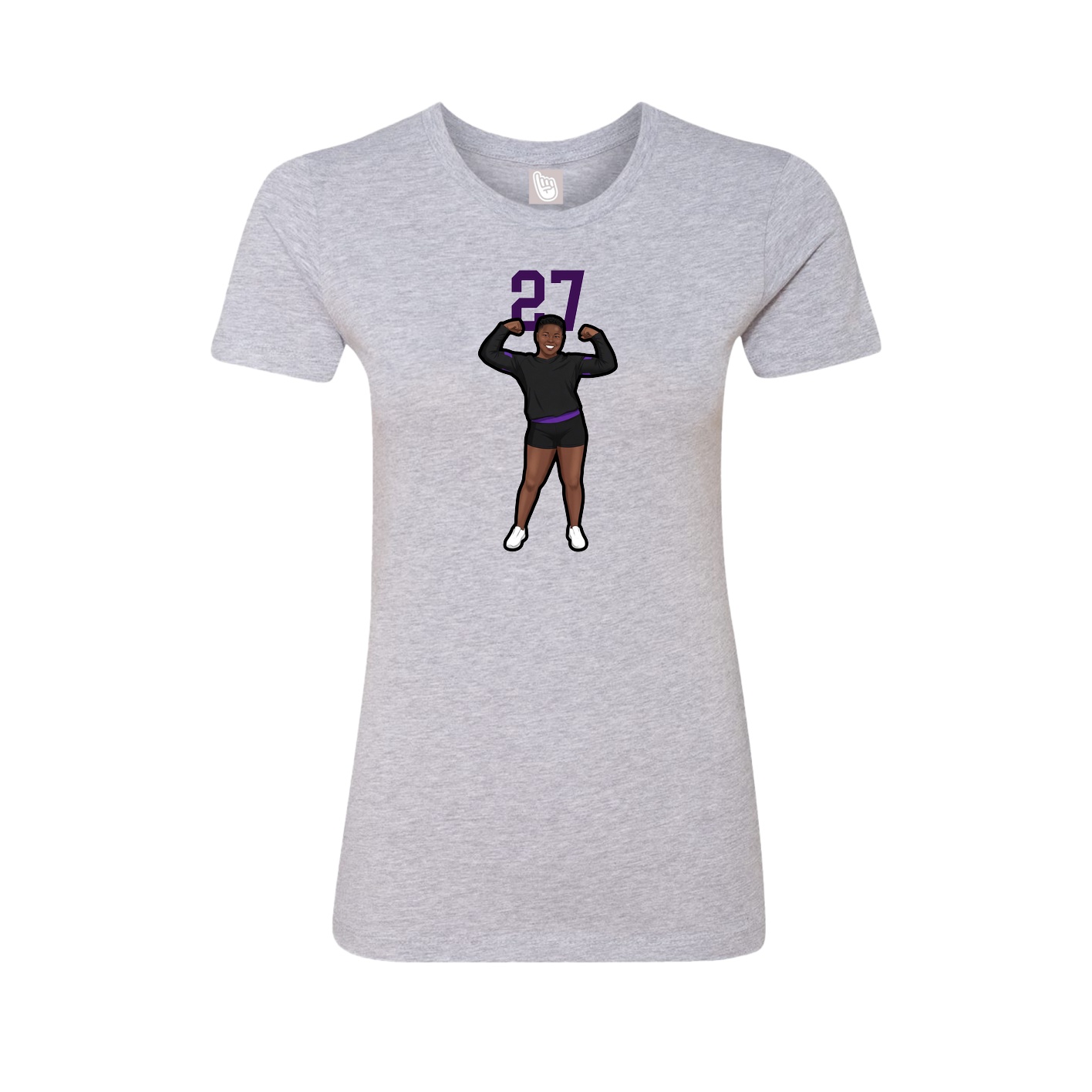 Fitted Women's Tee — Number Top in Grey