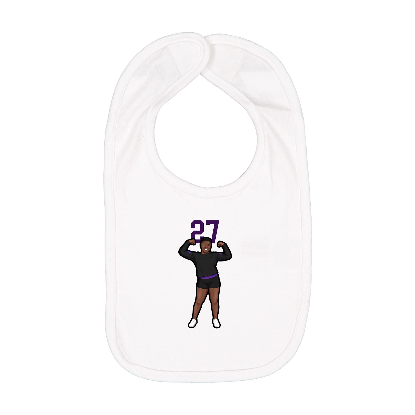 Infant Bib — Number Top in White