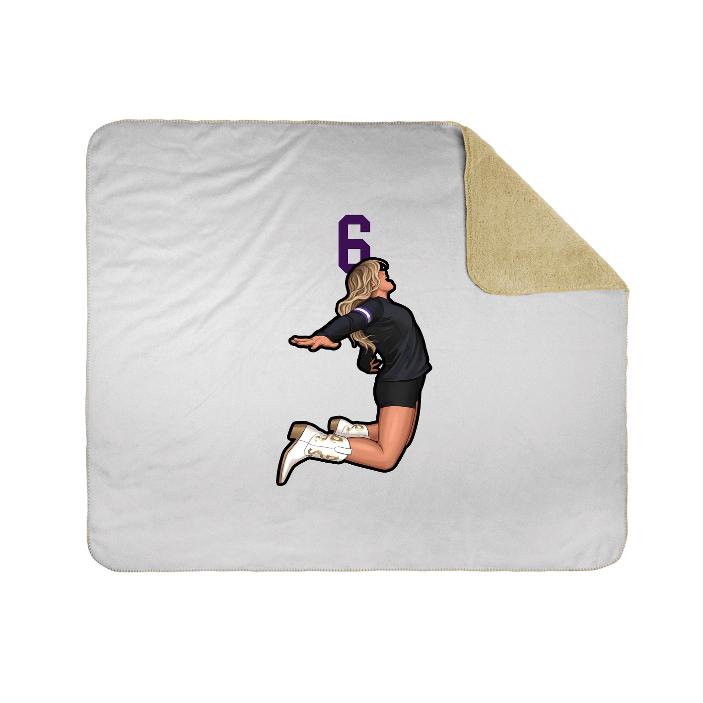 Throw Blanket — Number Top in White