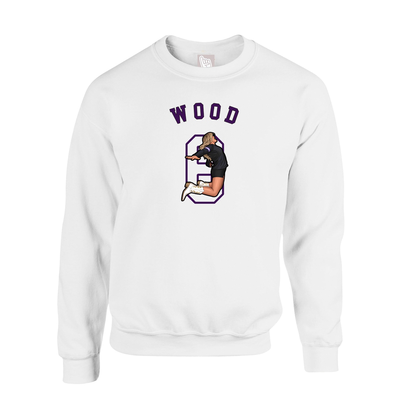 Fleece Crew — Shirsey Arch in White