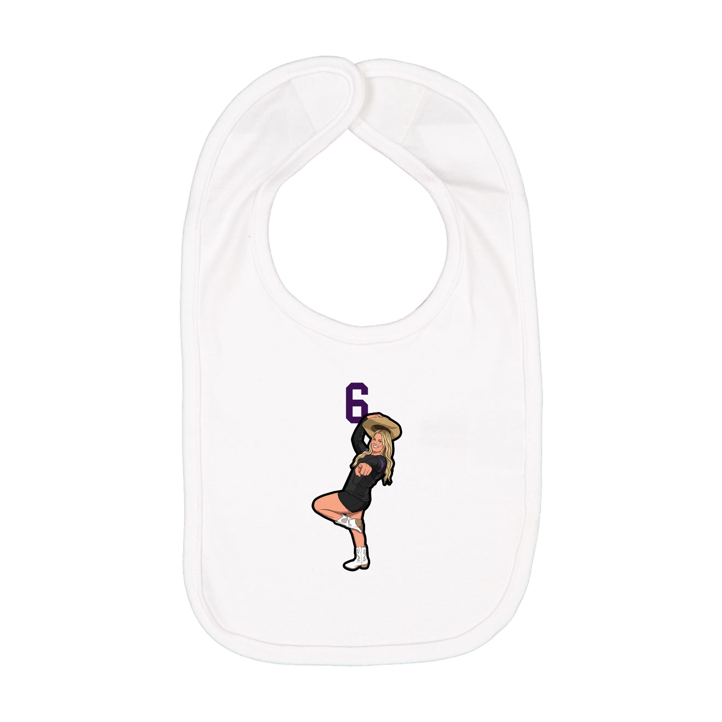 Infant Bib — Number Top in White