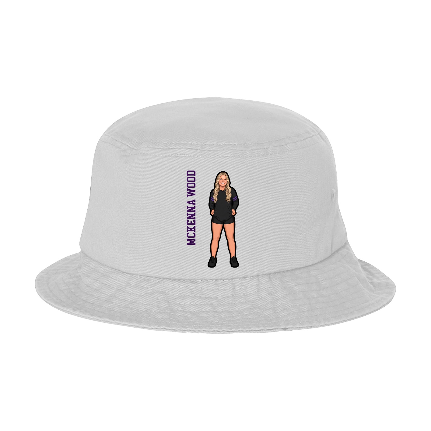 Bucket Cap — Name Vertical in White