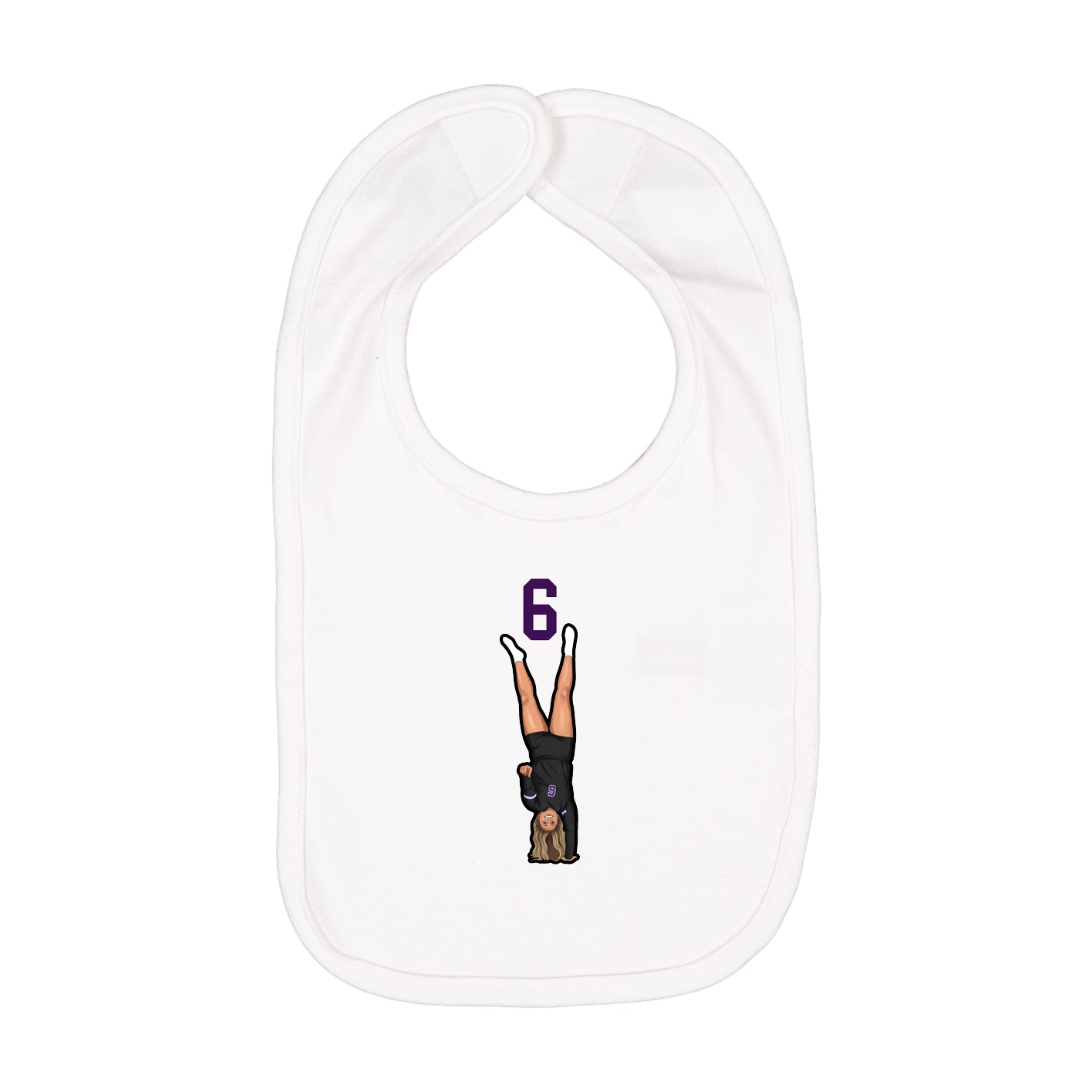 Infant Bib — Number Top in White