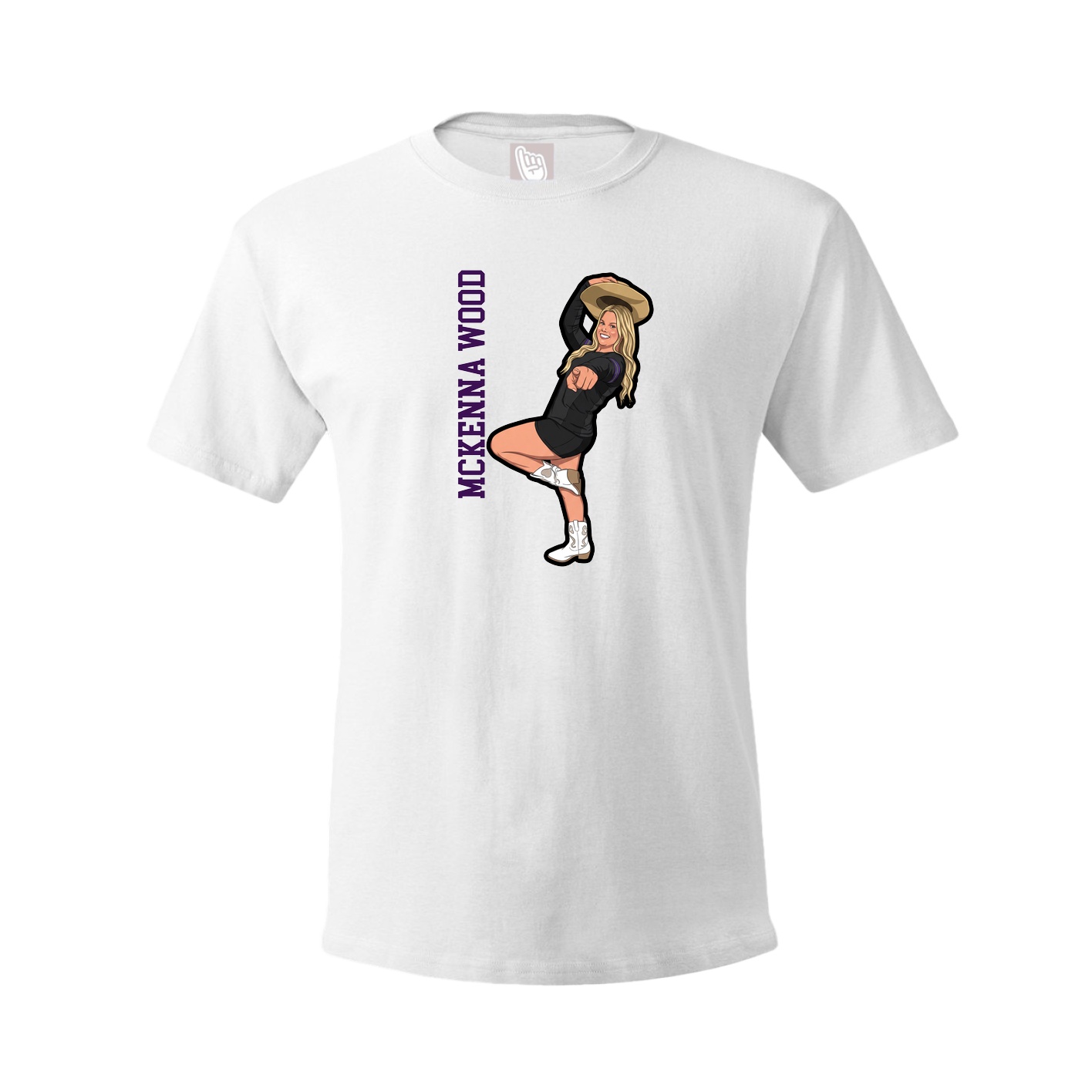 Youth Tee — Name Vertical in White