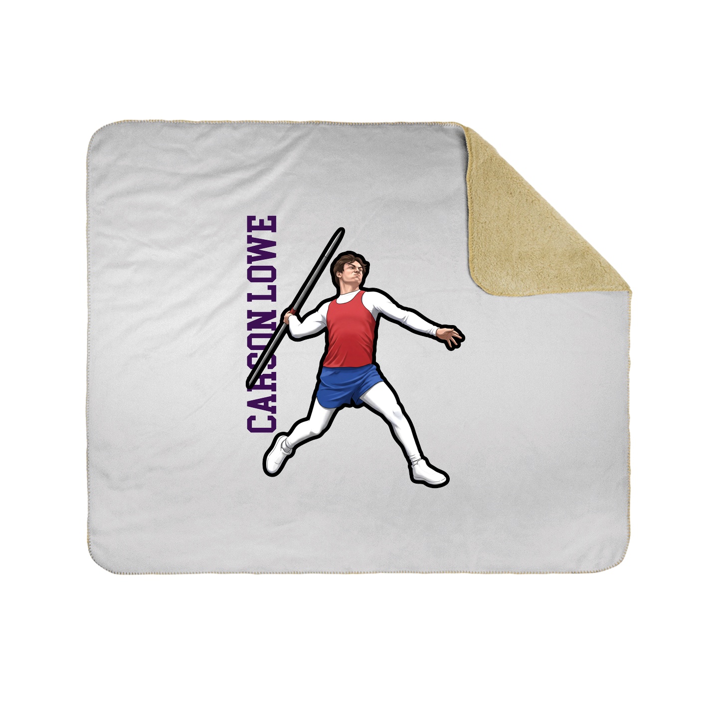 Throw Blanket — Name Vertical in White