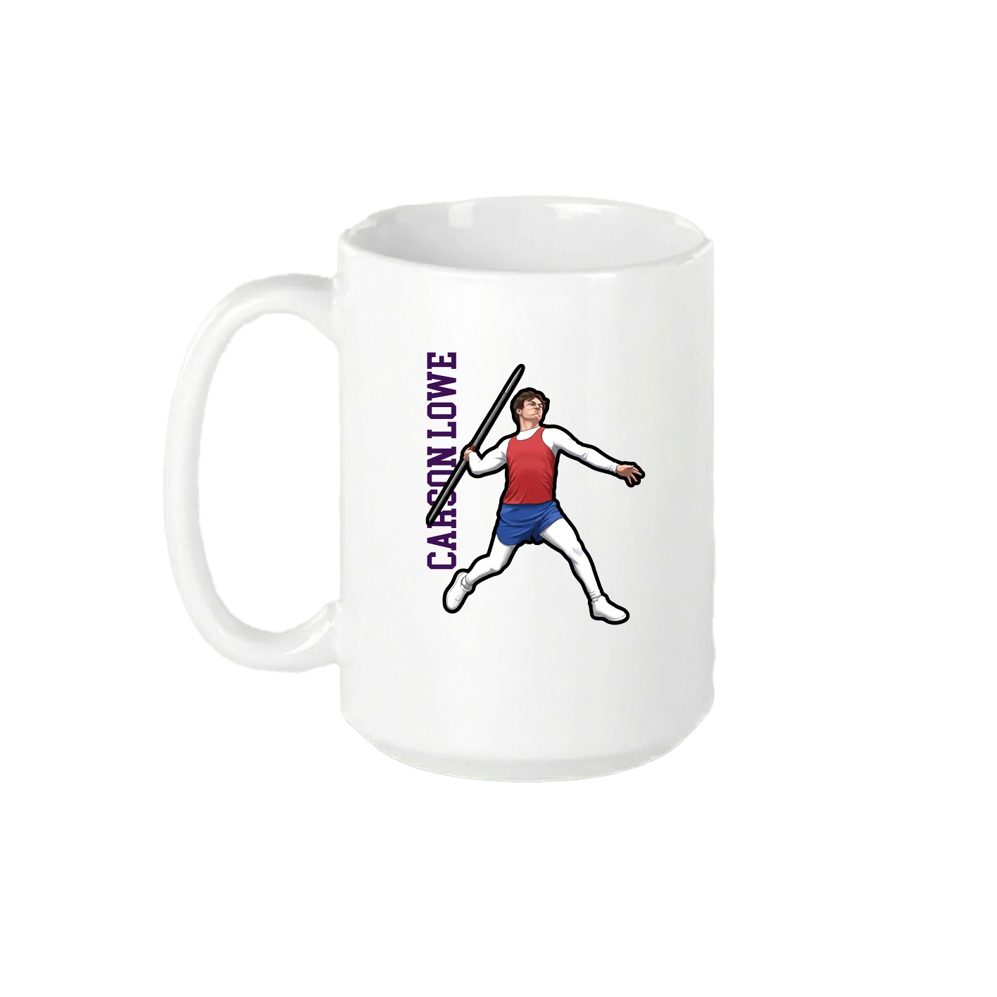 15oz Coffee Mug — Name Vertical in White