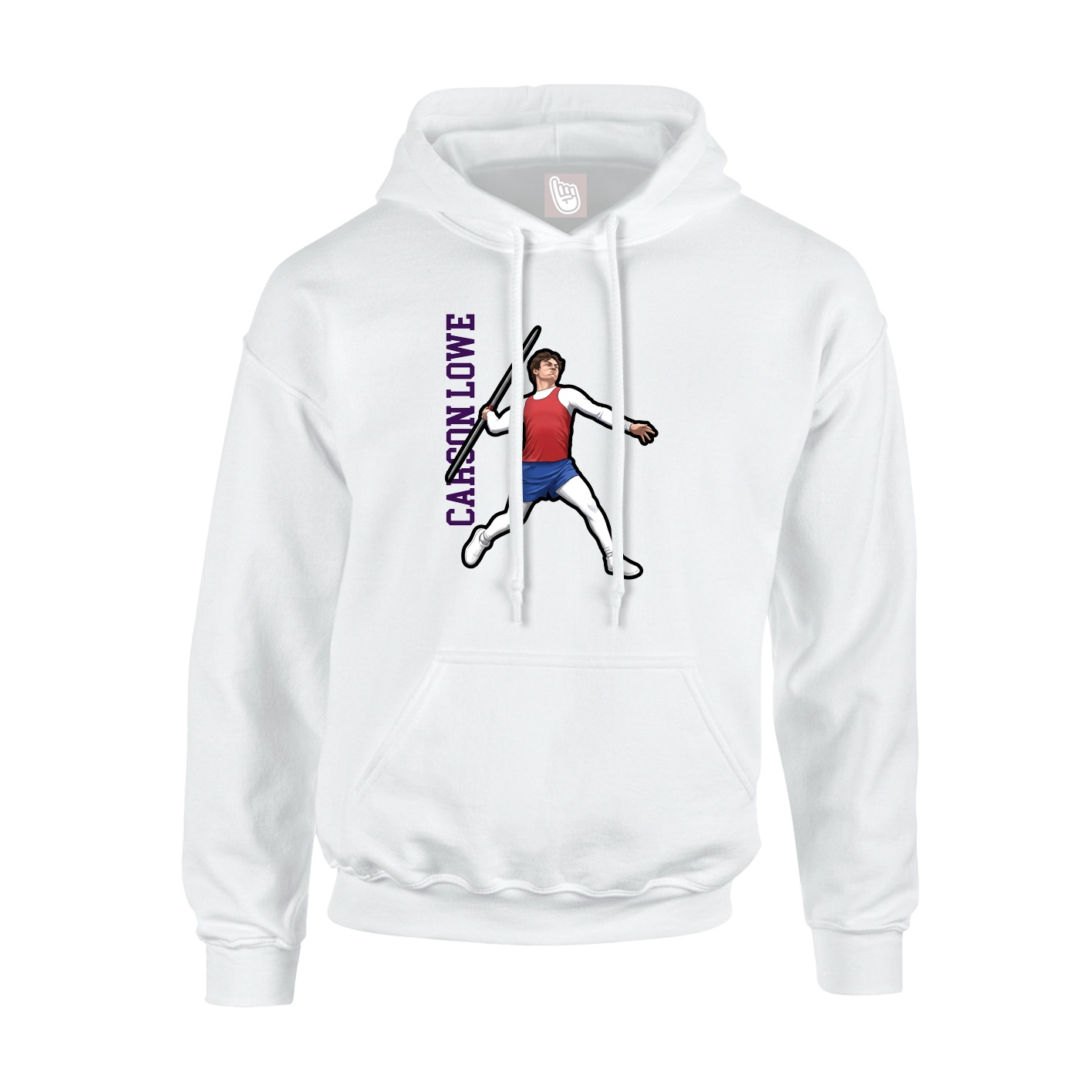 Hoodie — Name Vertical in White