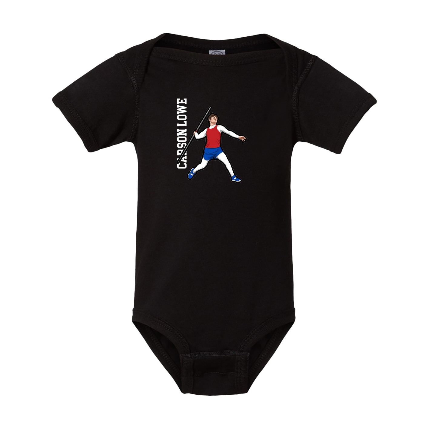 Baby Onesie — Name Vertical in Black