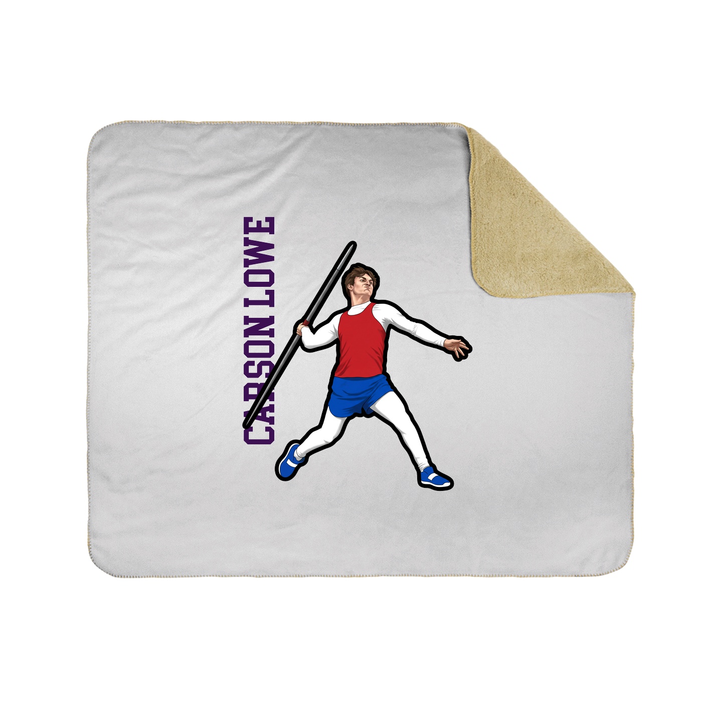 Throw Blanket — Name Vertical in White