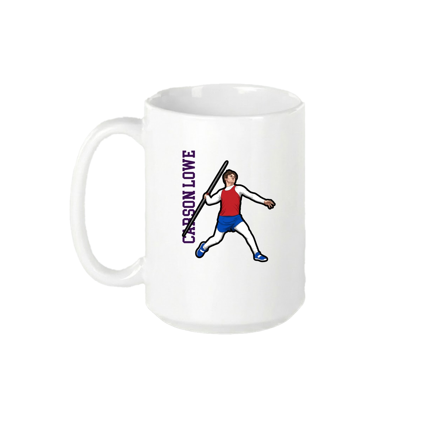 15oz Coffee Mug — Name Vertical in White