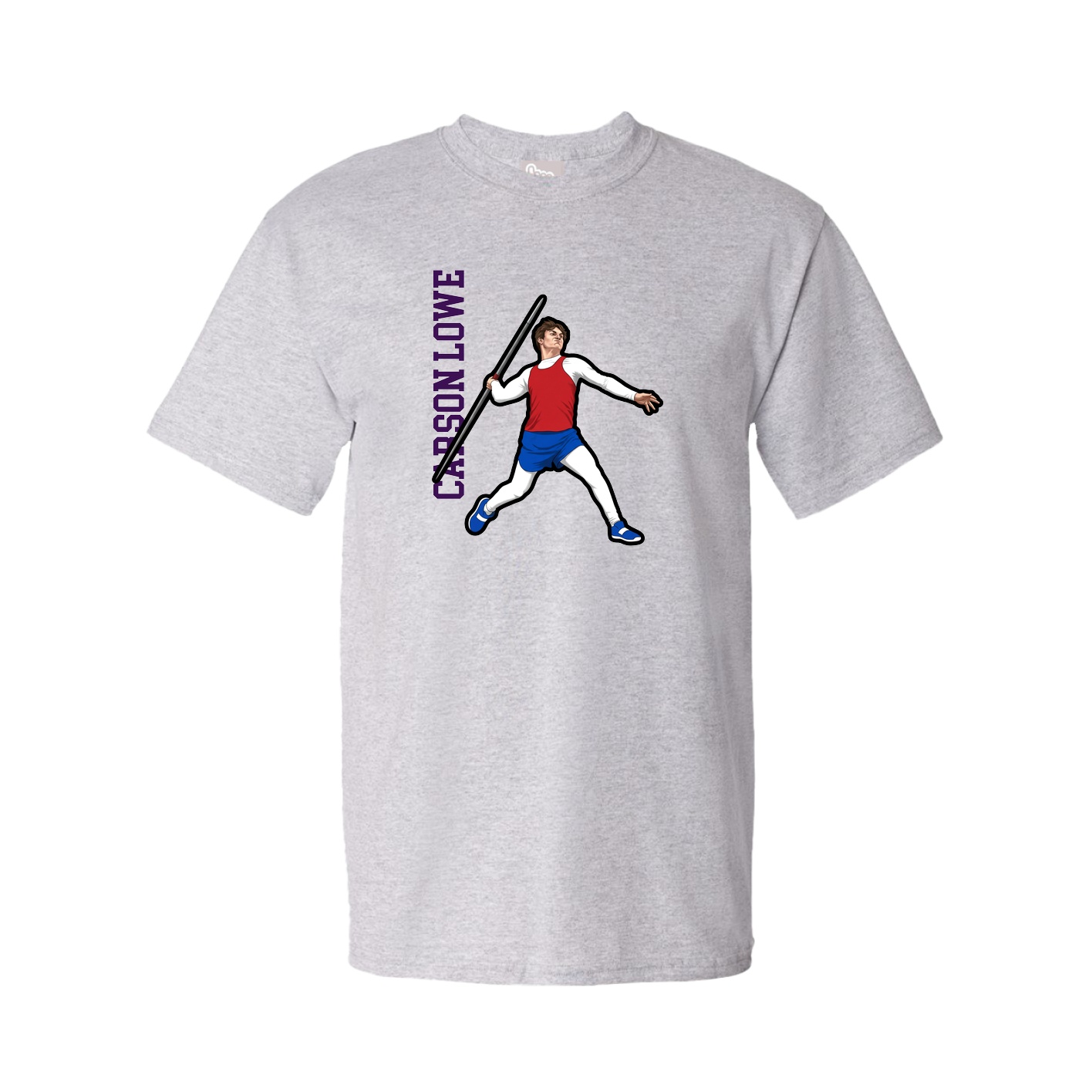 Tee — Name Vertical in Grey