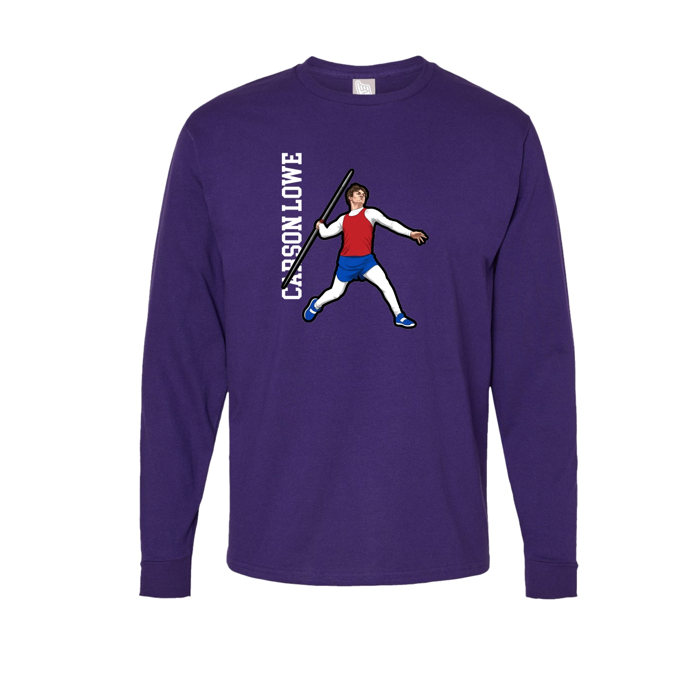 Long Sleeve Tee — Name Vertical in Purple