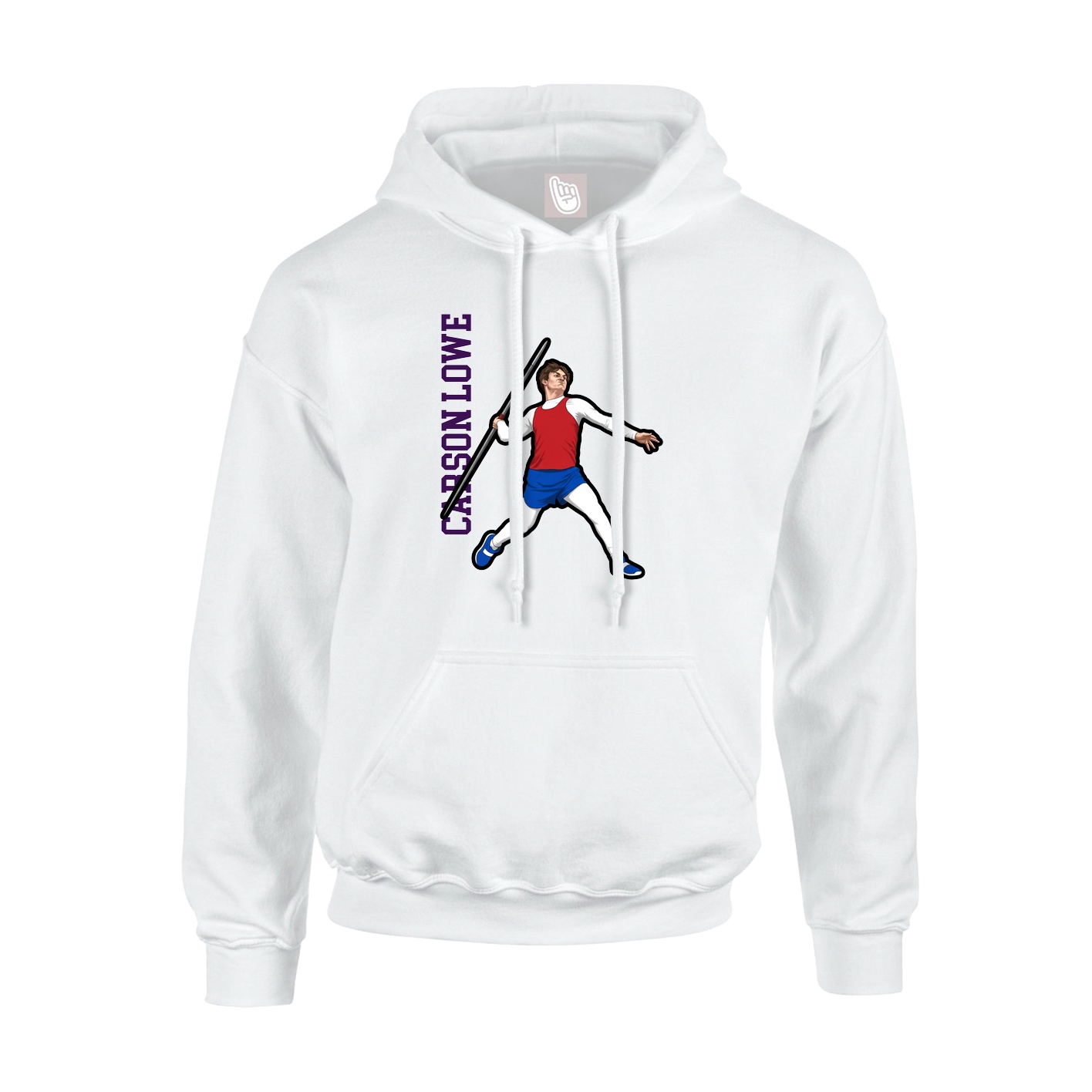 Youth Hoodie — Name Vertical in White