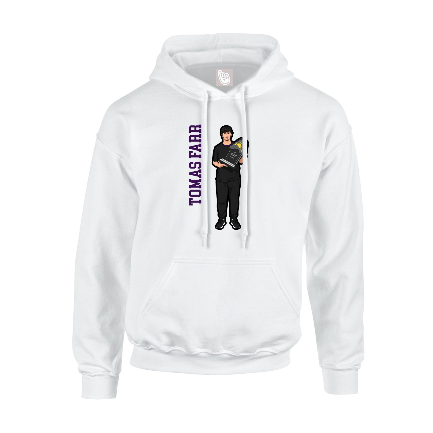 Hoodie — Name Vertical in White