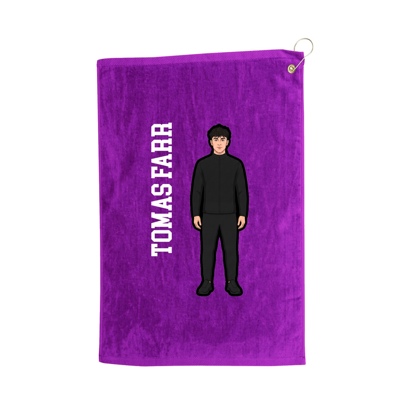 Golf Towel — Name Vertical in Purple