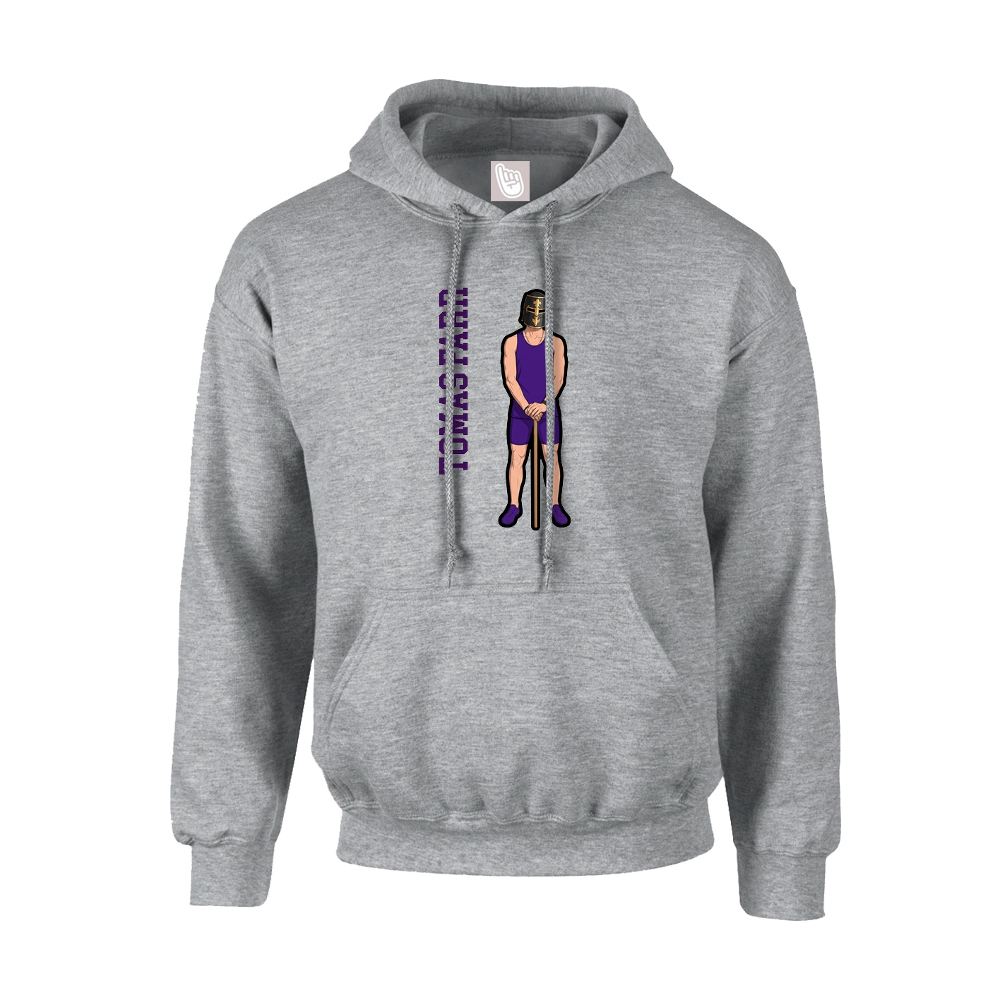 Hoodie — Name Vertical in Grey