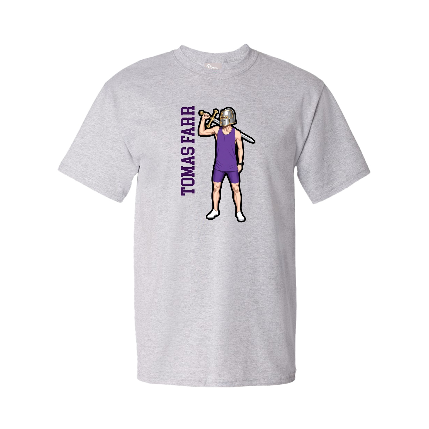 Youth Tee — Name Vertical in Grey