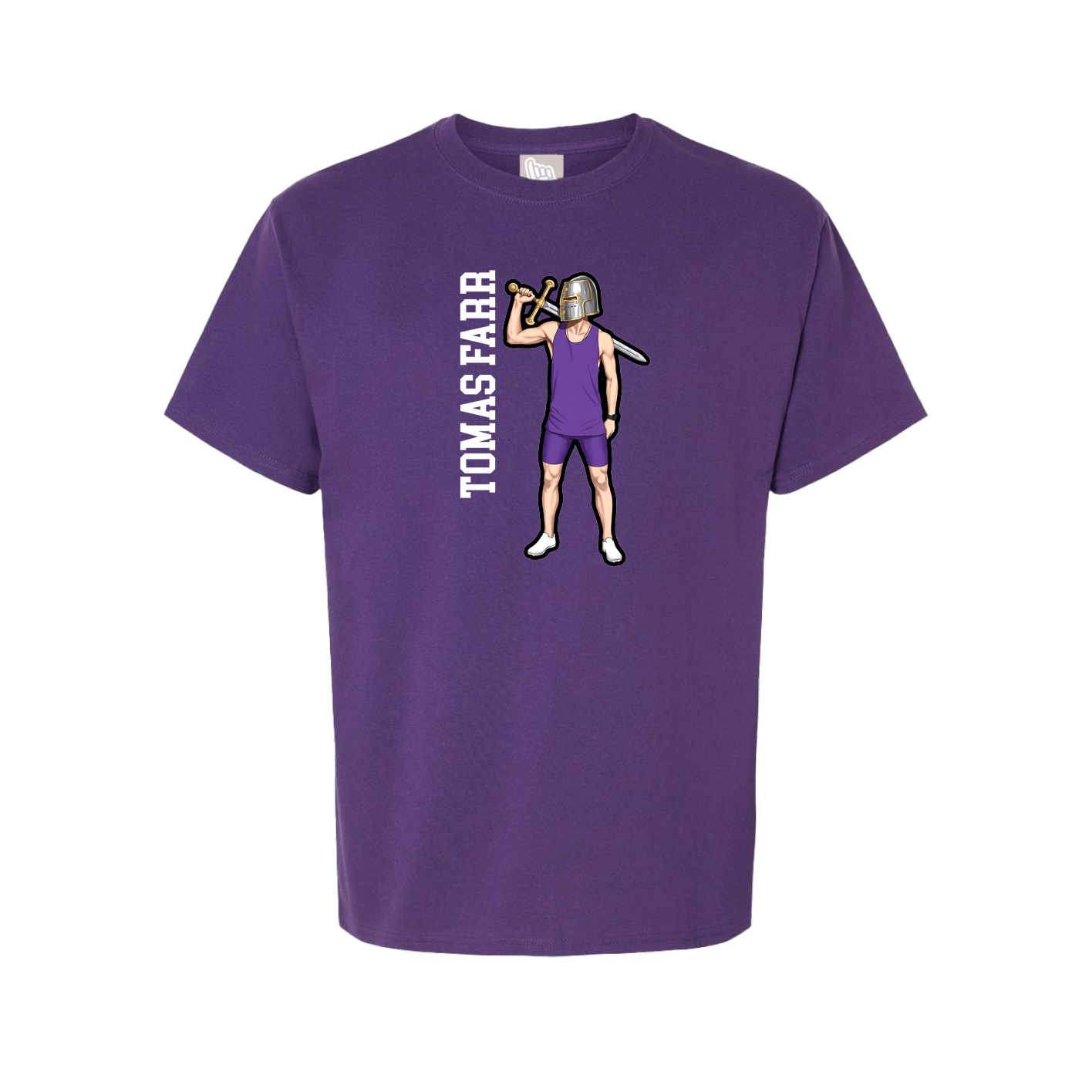 Youth Tee — Name Vertical in Purple