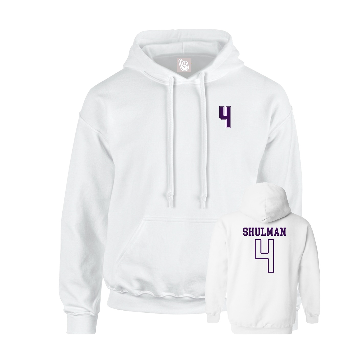 Hoodie — Chest Back in White