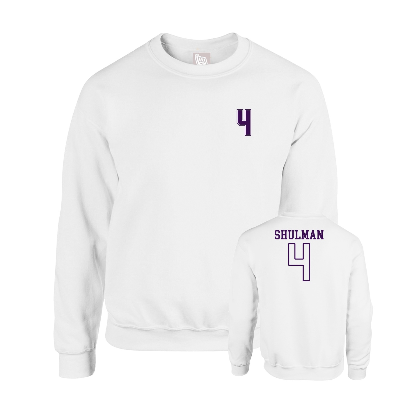 Fleece Crew — Chest Back in White