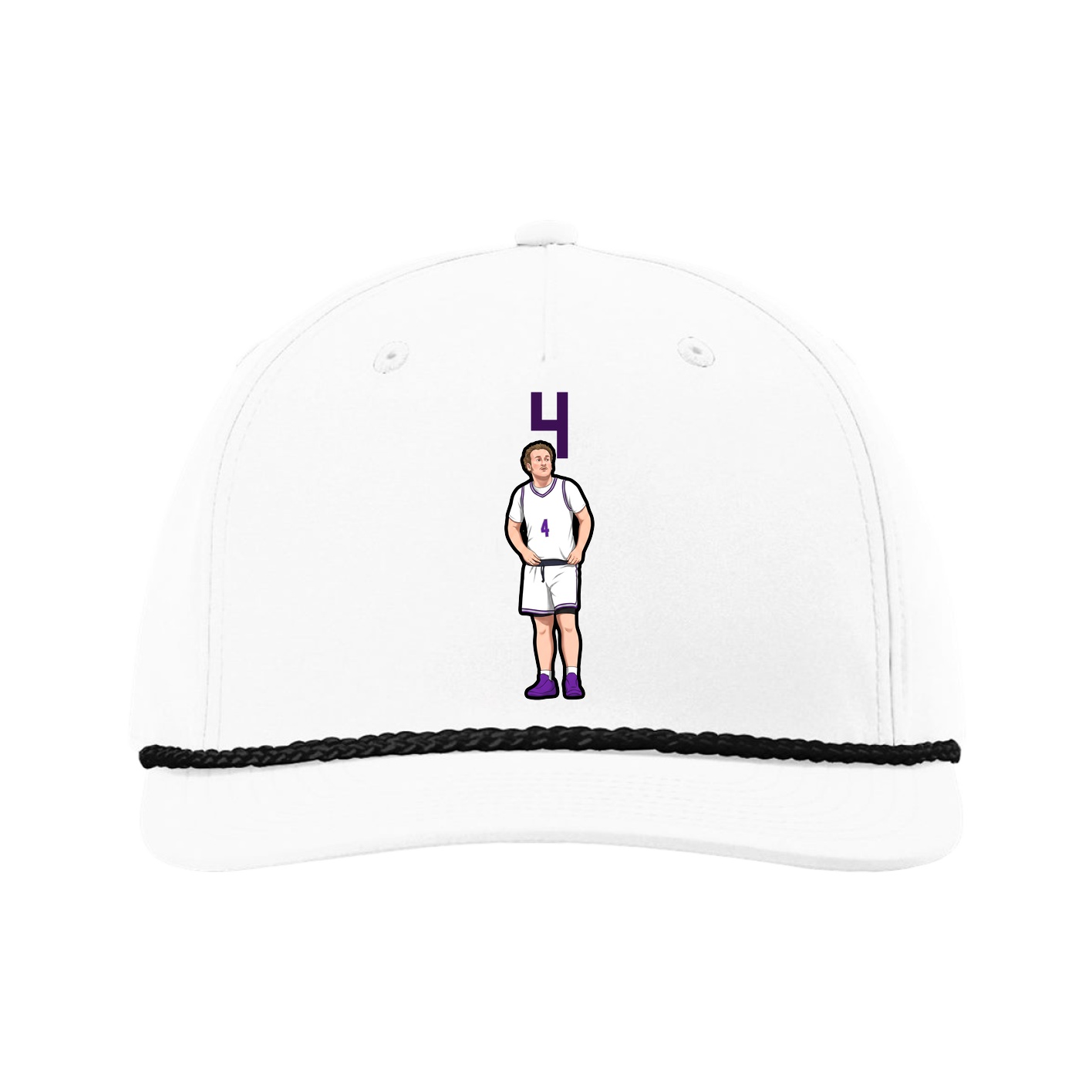 Five-Panel Classic Rope Cap — Number Top in White