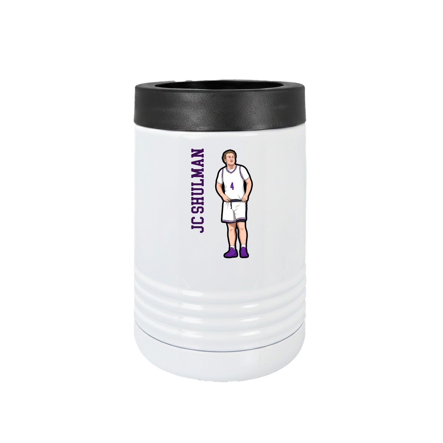 Beverage Holder — Name Vertical in White