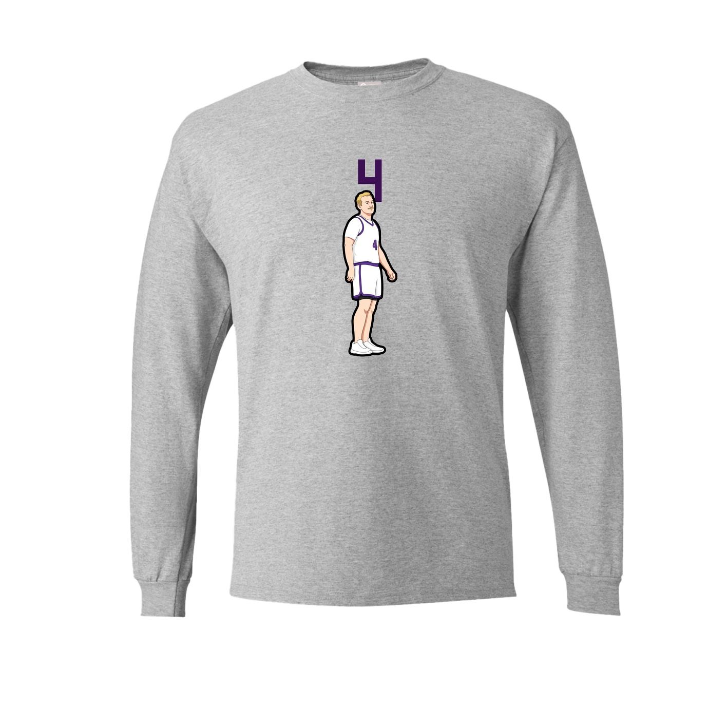 Long Sleeve Tee — Number Top in Grey