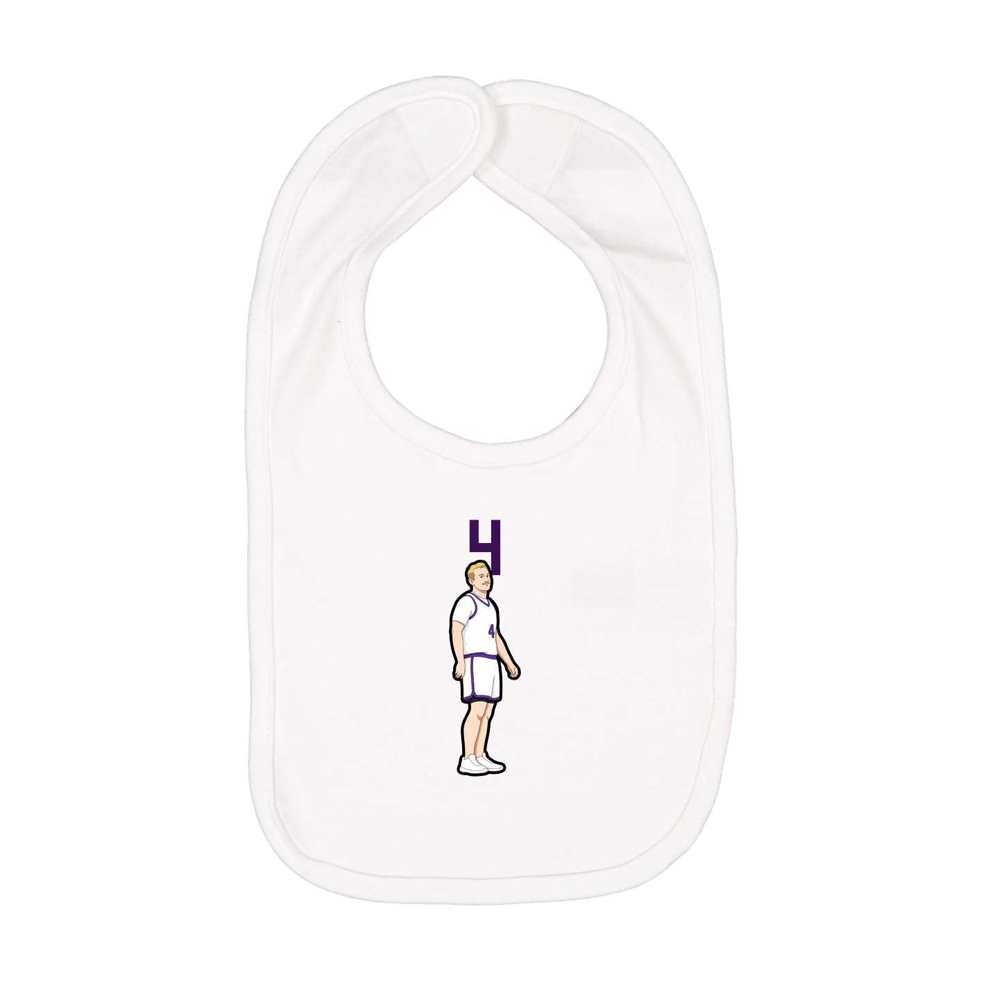 Infant Bib — Number Top in White