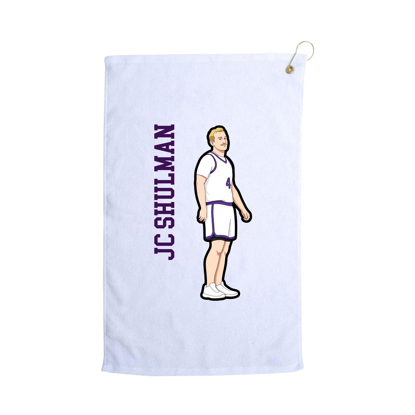 Golf Towel — Name Vertical in White