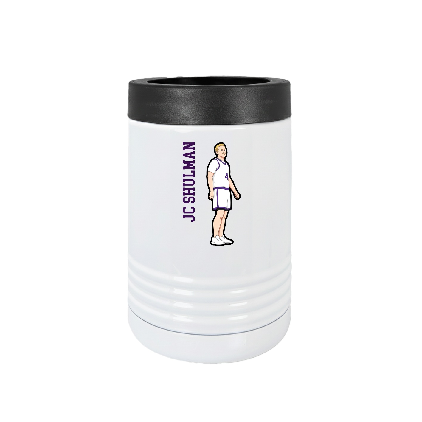 Beverage Holder — Name Vertical in White