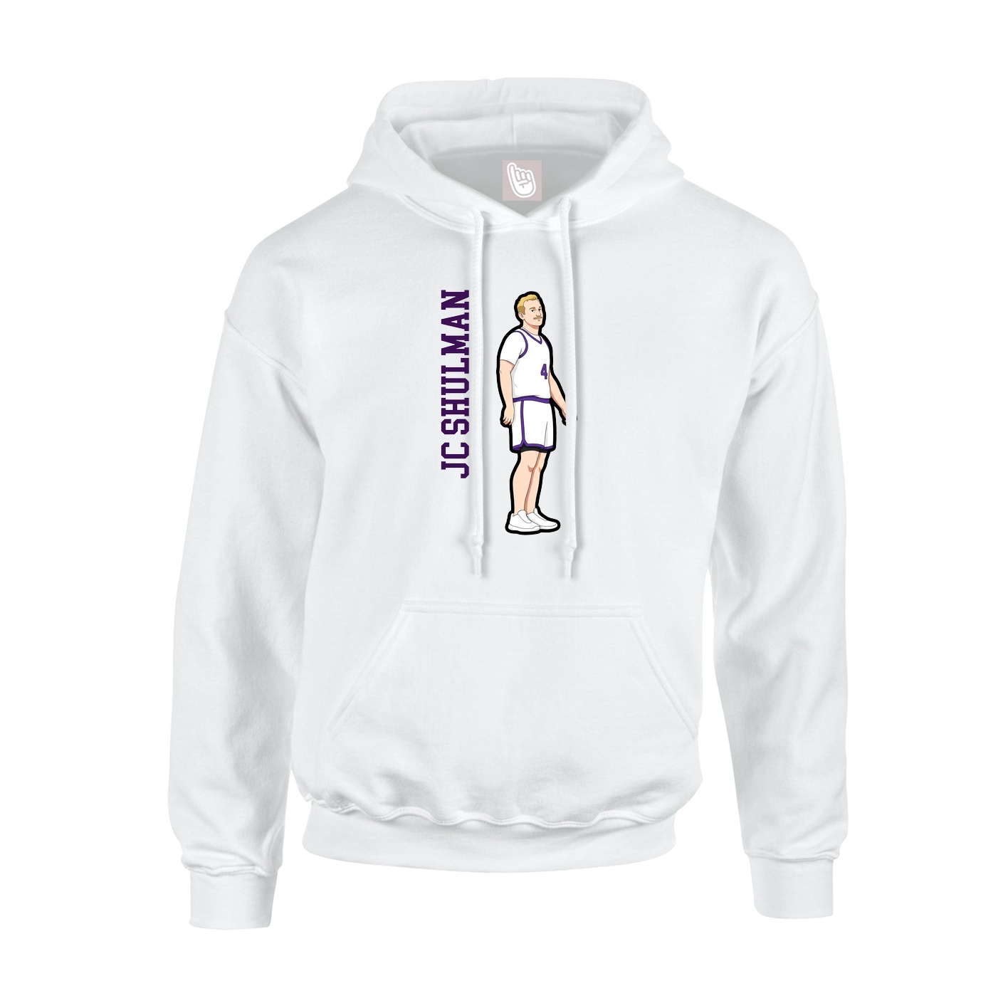 Youth Hoodie — Name Vertical in White