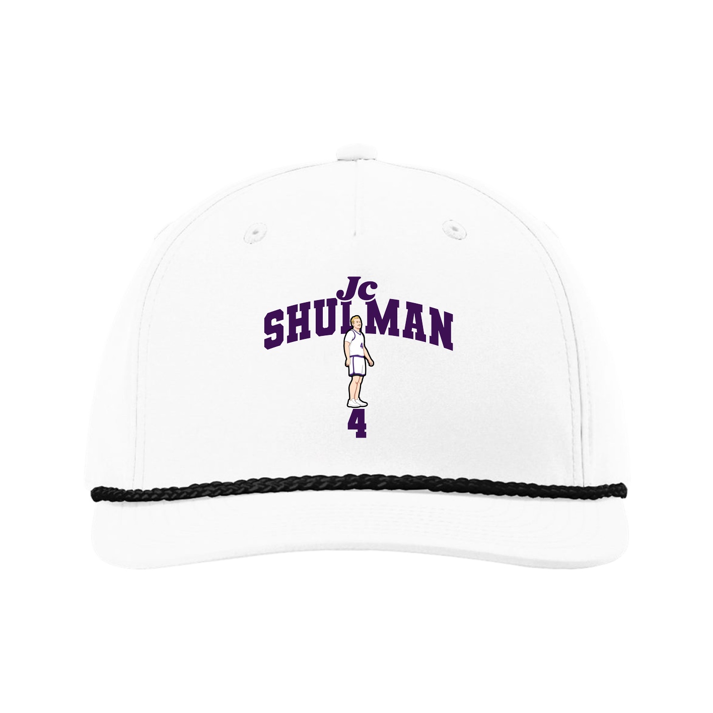 Five-Panel Classic Rope Cap — Signature Arch in White