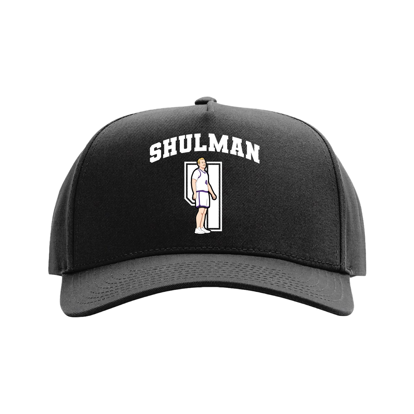Full Fabric Five-Panel Champ Cap — Number in Black