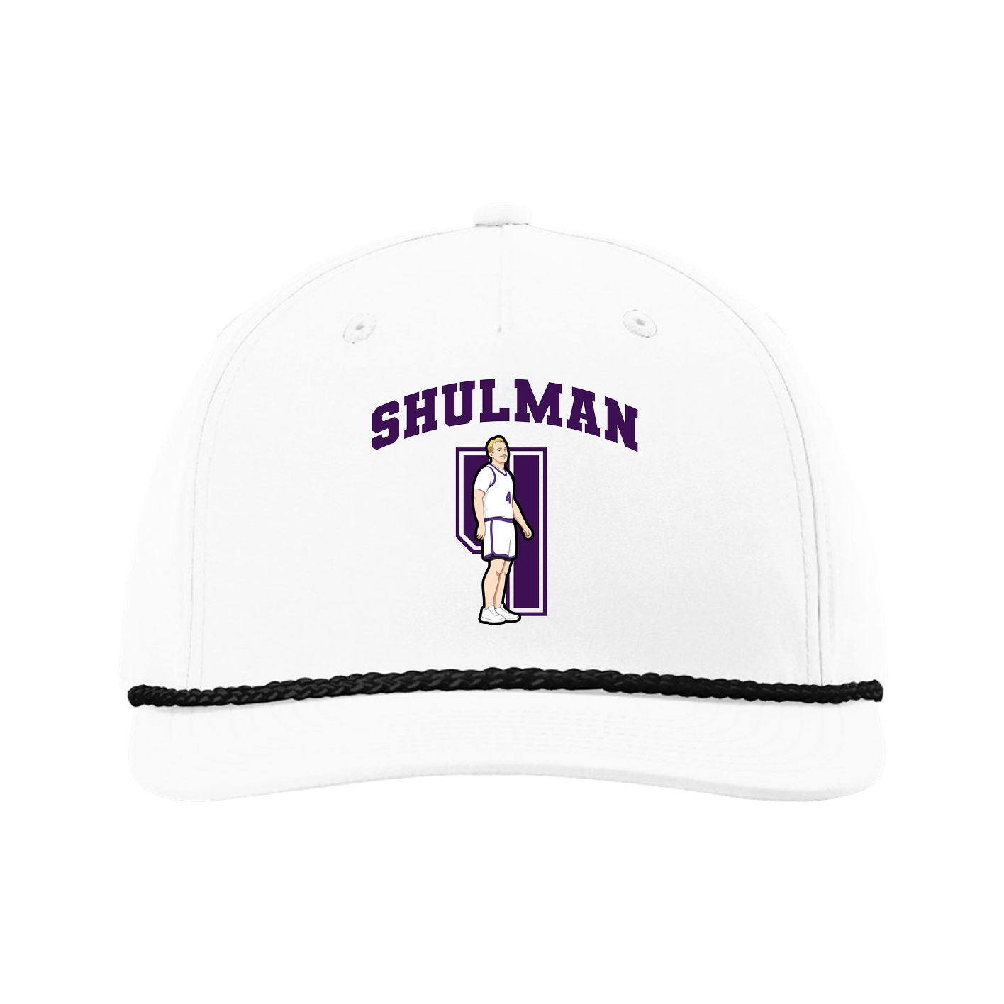 Five-Panel Classic Rope Cap — Number in White
