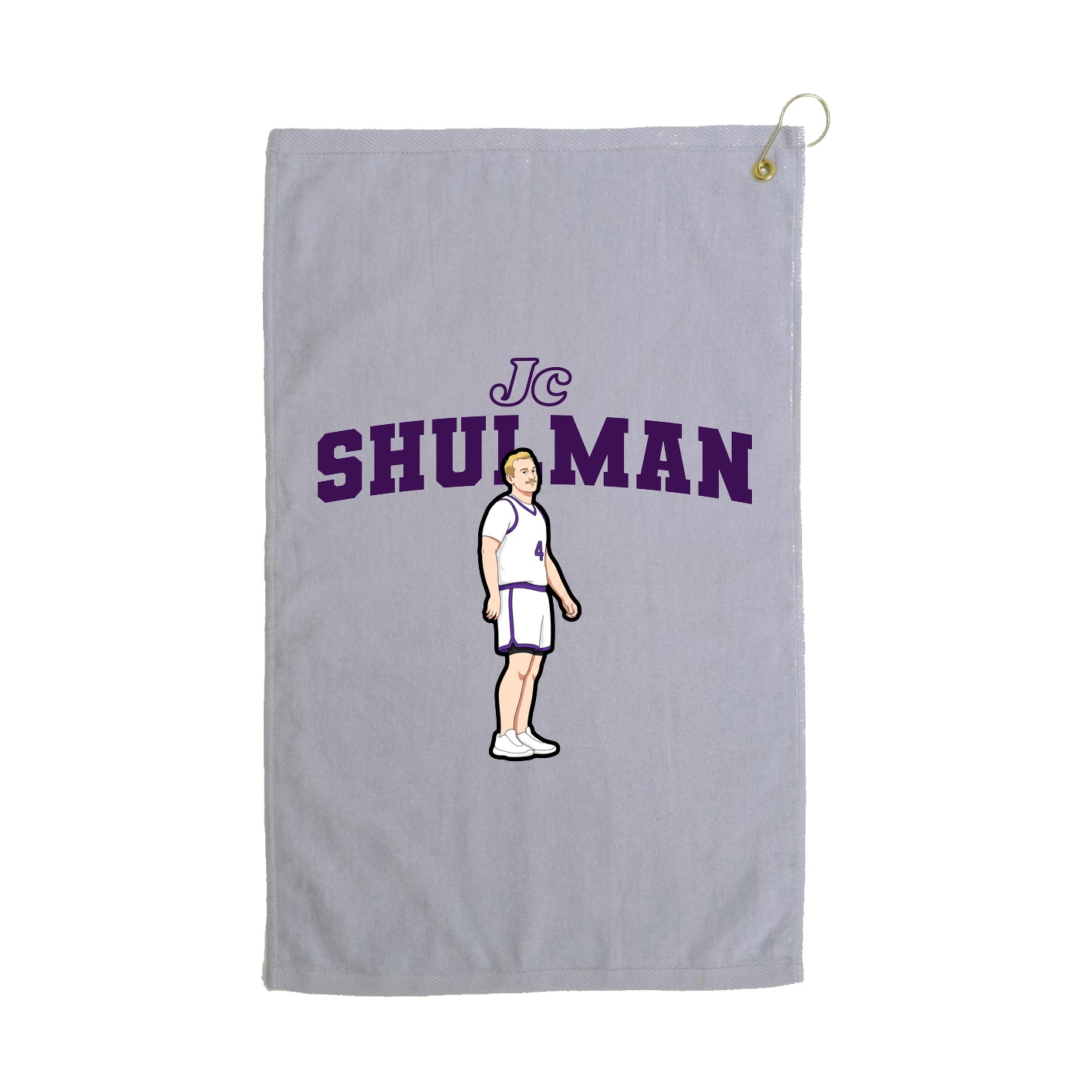 Golf Towel — Name Arch in Grey