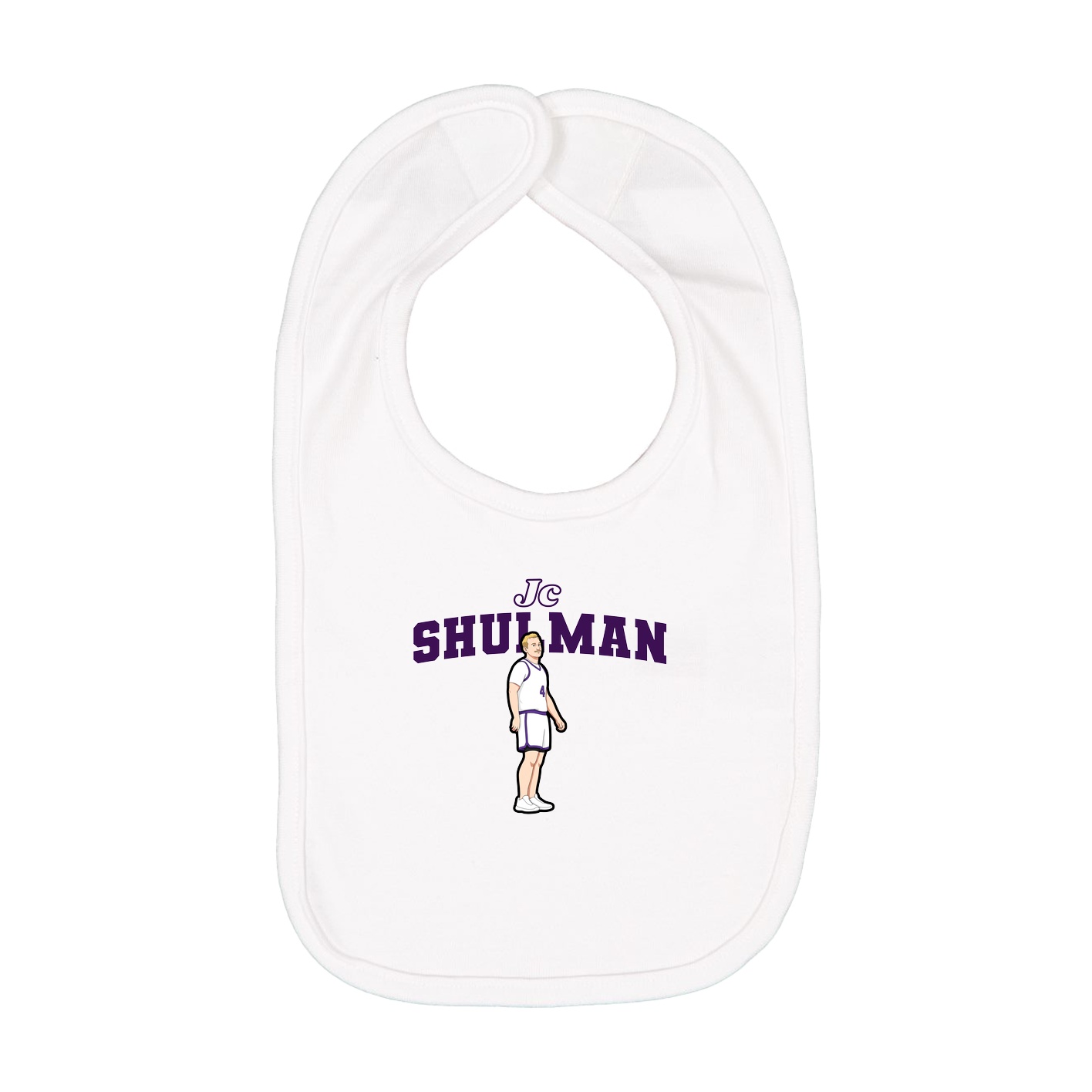 Infant Bib — Name Arch in White