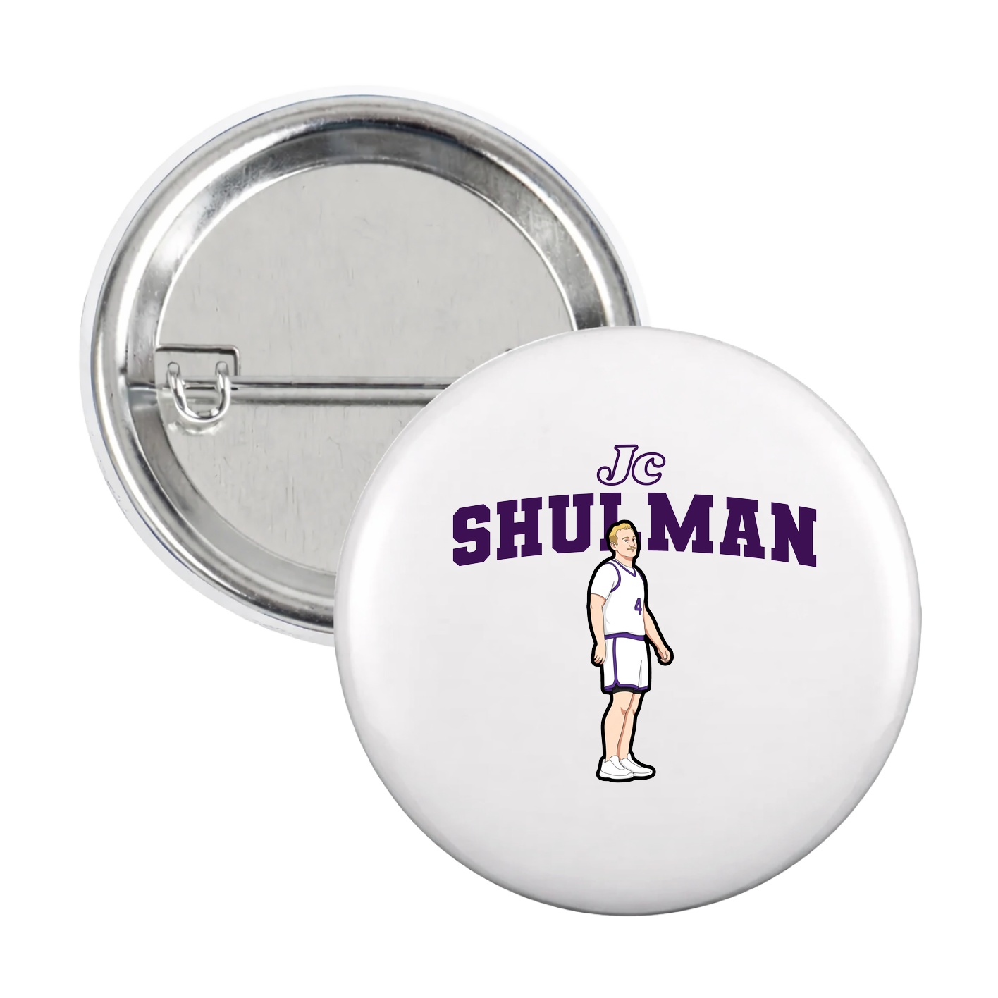 Game Day Button — Name Arch in White