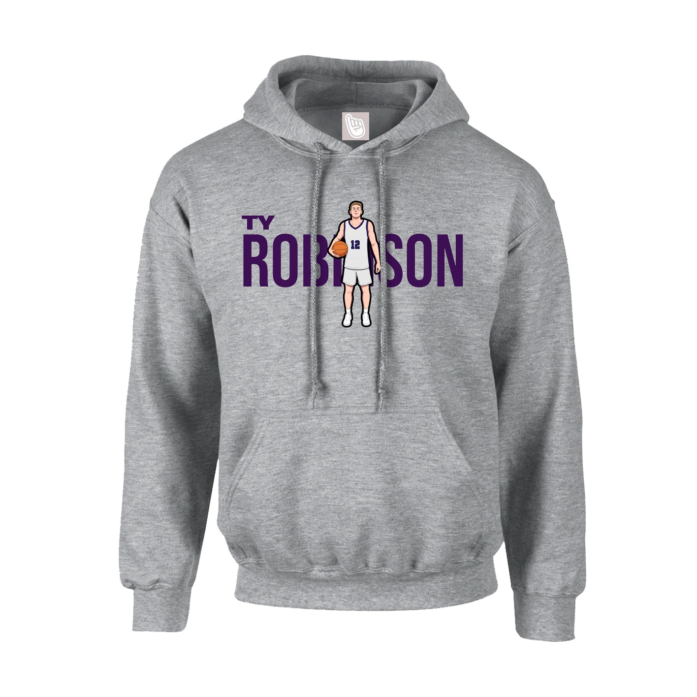 Hoodie — Player Name in Grey