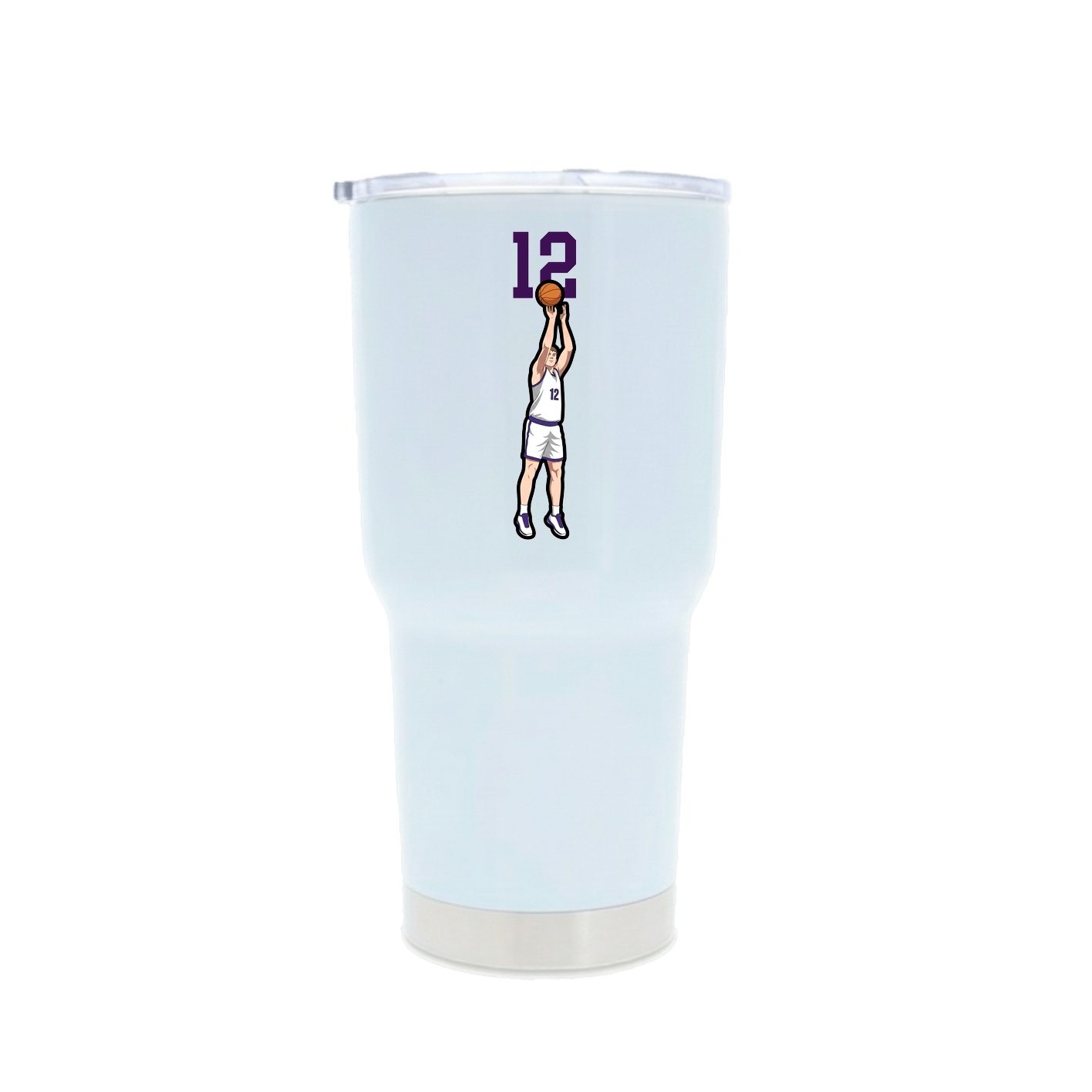 30oz Stainless Steel Tumbler — Number Top in White